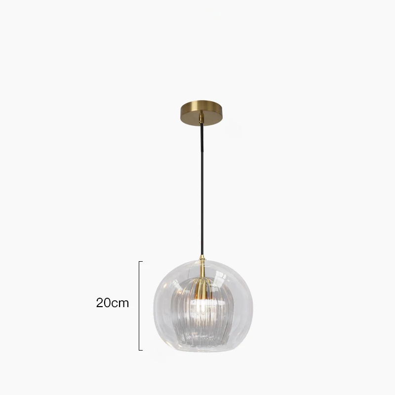 Современная оригинальная светодиодная лампа, подвесные светильники, скандинавские двухслойные Стеклянные подвесные лампы для спальни, гостиной/столовой, кофейного светильника E27 - Цвет корпуса: 20cm