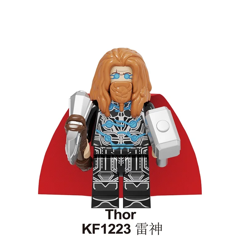 Building Blocks Figures Bricks Thor Captain America Loki With Chromed Hair Doctor Strange War Machine Wasp For Kids Toys KF6101 - Цвет: KF1223 Without Box