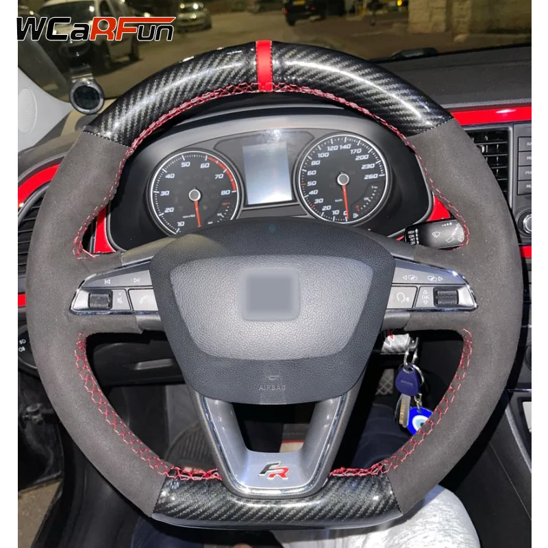 Coprivolante Per Auto In Pelle Scamosciata Personalizzata Wcarfun Per Seat Leon Cupra R Leon St Cupra Leon St Cupra Ateca Cupra Ateca Fr