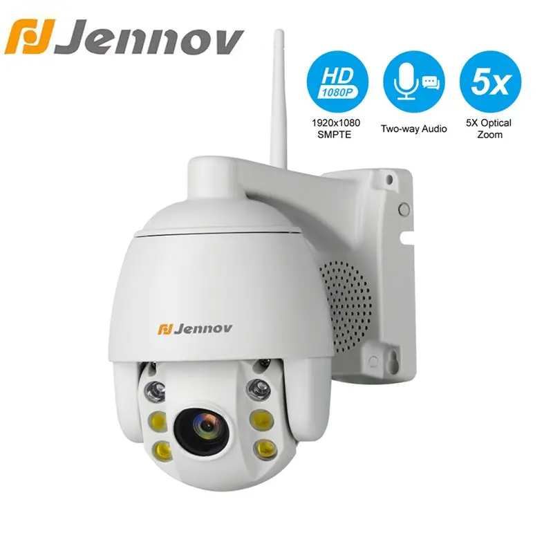 Comprar Cámara Jennov 5XZOOM PTZ IP 1080P 2MP Audio bidireccional cámara de Video vigilancia al aire libre Wifi seguridad del hogar cámaras inalámbricas Wifi