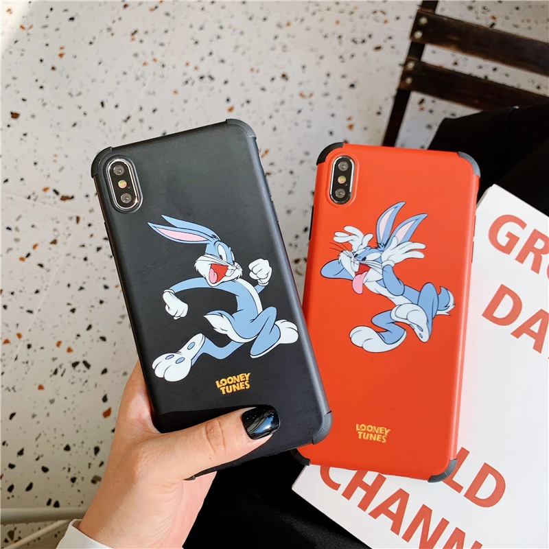 

Cartoon Anime Animation rabbit Couple Phone Cover Case For Iphone X 11 pro Xs Max Xr 10 8 7 Plus Luxury Soft cases Coque Fundas