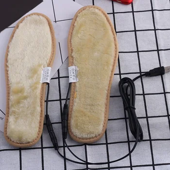 

1 Pair Outdoor USB Interface Sports Winter Plush Walking Boots Soft Hiking Pad Electric Heating Insole Foot Warmer Camping