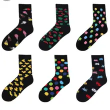 6 пар носков, женские модные хлопковые Повседневные Носки с рисунком арбуза утки для мужчин, корейские fuuny happy fuzzy носки 114