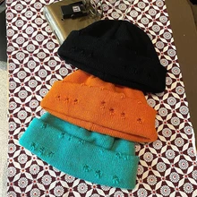 Casquette tricotée en laine pour adulte, marque de luxe, chapeau chaud pour Couple, amoureux de l'acné, tendance, Hip hop, 2021