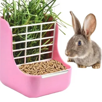 

Grass Stand Plastic Small Animals Feeder Removable 2-in-1 Pet Food Feeder Grass Rack Fixed Feeder