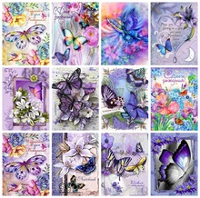 AZQSD Diamond Embroidery Butterfly Flower Mosaic Rhinestone Diamond Painting Animal Cross Stitch Handmade Home Decor Gift
