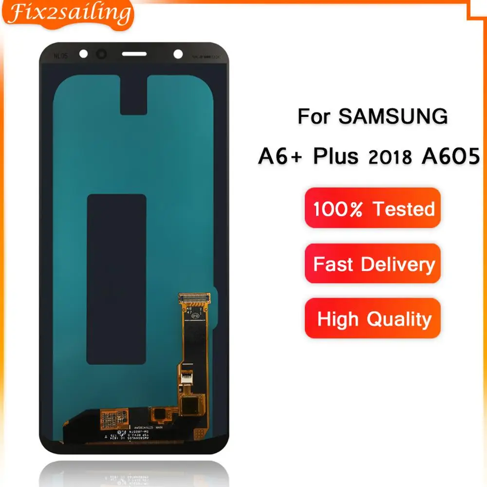 Для Samsung A6 Plus высококачественный ЖК-дисплей для + 2018 A605 дисплей сенсорный экран