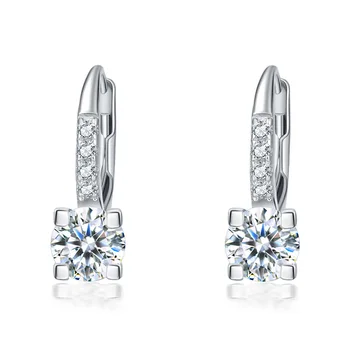 

New Ring Earrings Korean Version of S925 Sterling Silver Fashion Geometric Simple Wild Earrings Zircon Earrings