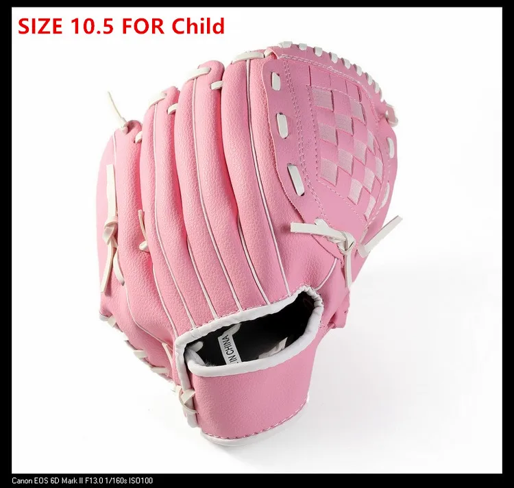 Мужской Детский юношеский Бейсбол перчатка Софтбол тренировка 10,5 11,5 12,5 дюймов Профессиональный левосторонний базовый перчатка - Цвет: Розовый