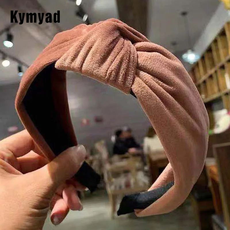 Kymyad Trend Fashion Luxury Bow Headband for Women Seven Colors Band Girls Hairbands Party Decoration Warm Hair Accessories | Украшения и