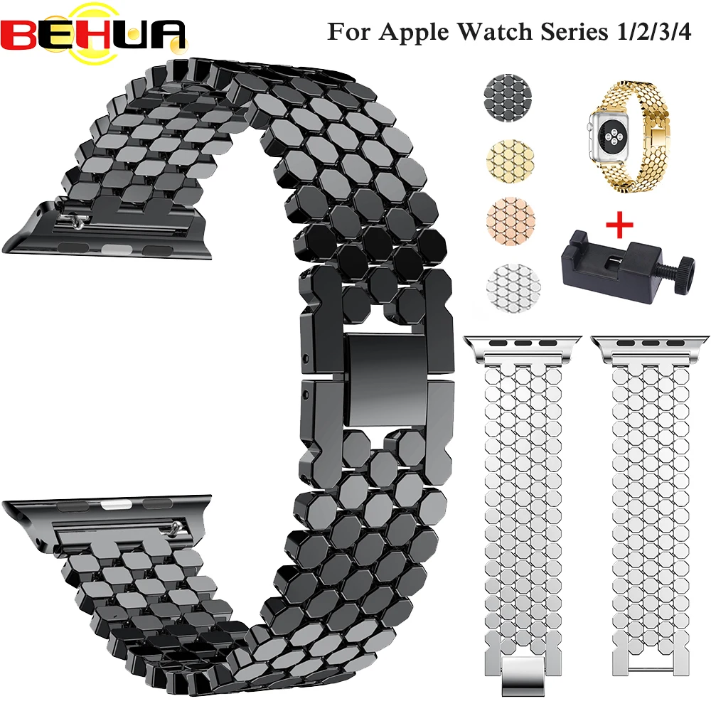Ремешок из нержавеющей стали для Apple Watch 42 мм Series 5 4 3 2 Band сменный Браслет iWatch 40 44 38