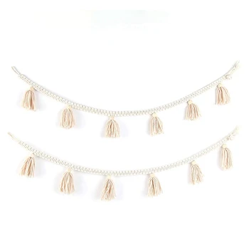 

2 Pieces Of Tassel Garland Belly Basket Decoration Wall Pendant for Bohemian Home Decoration