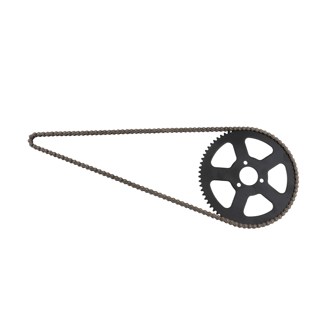 25H 68T 68 Tooth Rear Sprocket + Chain Fit for 49CC Mini Sports Pocket Bike 2 Stroke Motorized Bike Bicycle Moped