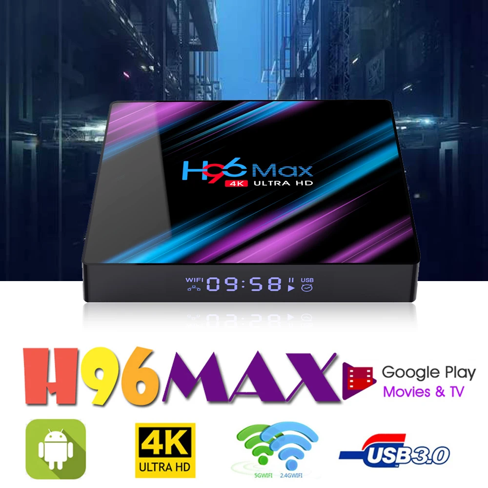 

H96 MAX RK3318 Smart TV Box Android 9.0 4GB 32GB 64GB Media player 4K Google Voice Assistant Netflix Youtube H96MAX 2GB16GB