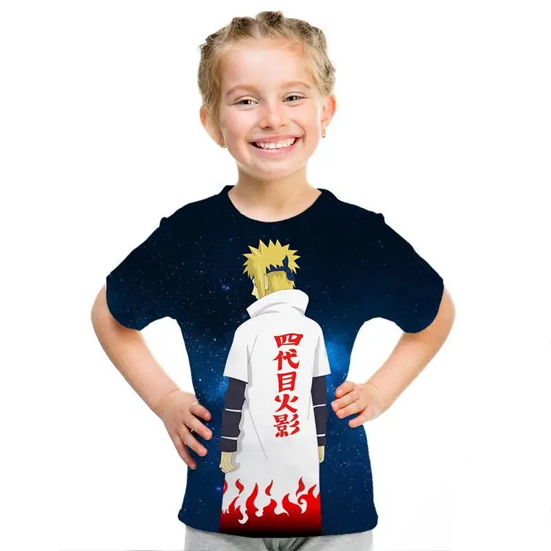 Детская одежда с 3D принтом аниме Наруто, футболка уличная модная детская рубашка детская футболка для мужчин и девочек