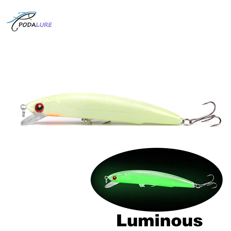 

3D Luminous Minnow Lures Hard Baits Fishing Tackles 17g/12cm