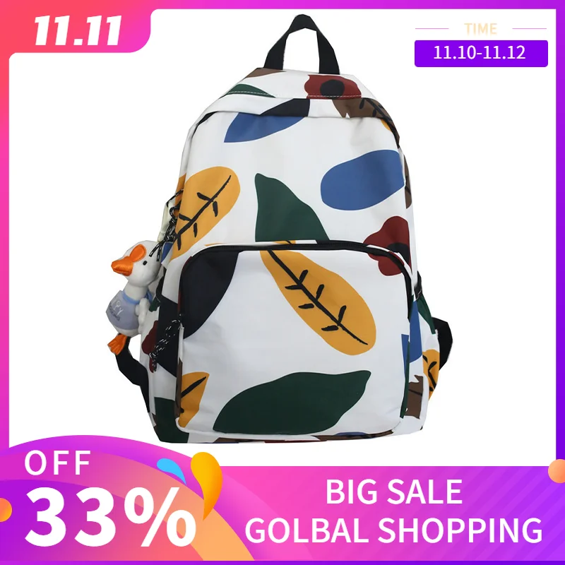 

GOPLUS Fashion Backpack For Teenager Large Capacity Pritnted Bags Student-Bag Waterproof New Designer