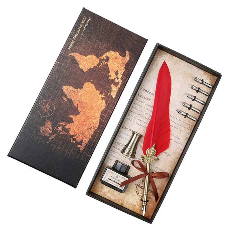 Высококачественная винтажная перьевая ручка и набор чернил Редкие канцелярские принадлежности подарок
