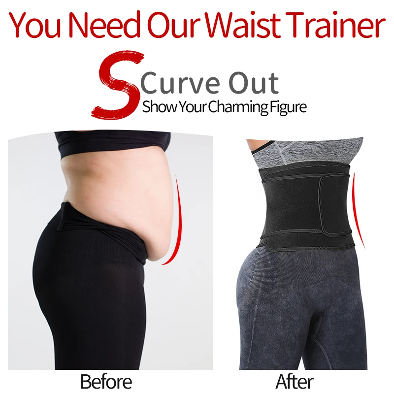 Women Waist Trainer Belly Slimming Sheath Sauna Sweat Trimmer Belt Tummy Control Shapewear Slimmer Sauna Sweat Workout Corset