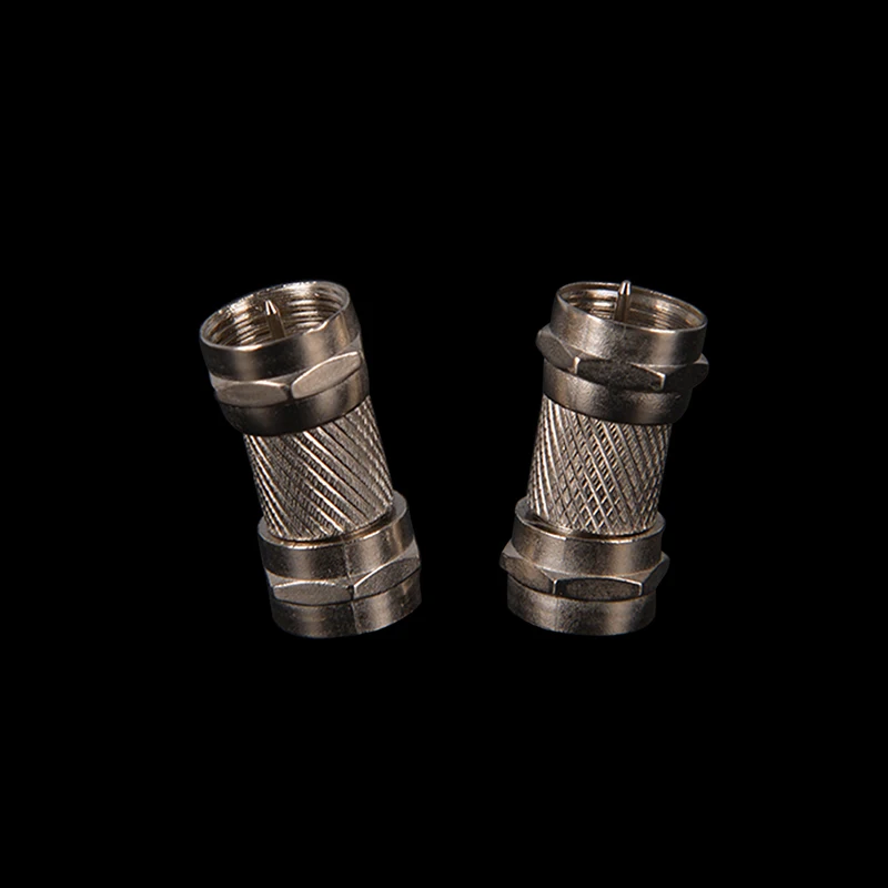 

2Pcs Silver Zinc Alloy F Type Male Plug Connector Socket to RF Coax TV Aerial Female RF Adapters