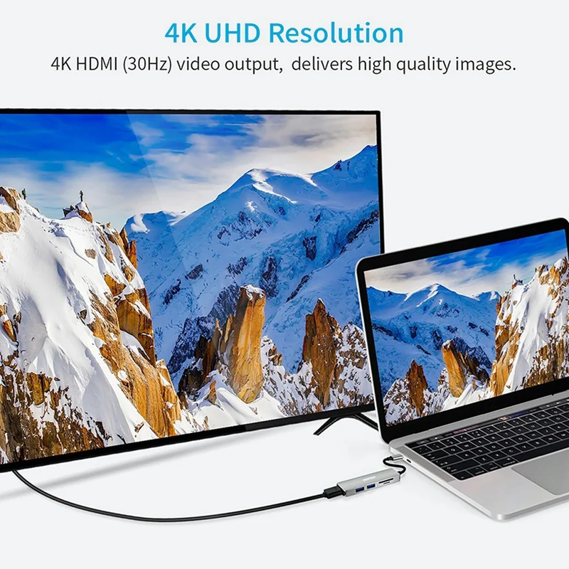 Choetech Usb-C концентратор многопортовый конвертер с 4K Hdmi 30 Гц видео выход 2 Usb 3,0 портов и Sd& Tf карт ридер для Macbook Pro