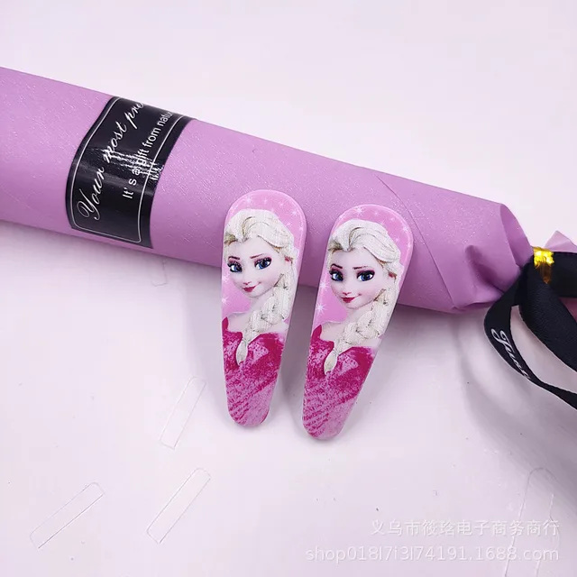 Disney Mickey Minnie Frozen Hairpin Cute Girls Headdress Children Hairpin Cartoon Girl Side Clip Hair Accessories Birthday Gifts 28