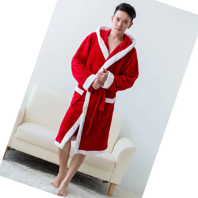 Women-s-Hooded-Flannel-Robe-Red-Plush-Robe-Men-s-Mid-Calf-Luxury-Sleepwear-Winter-Warm (3)
