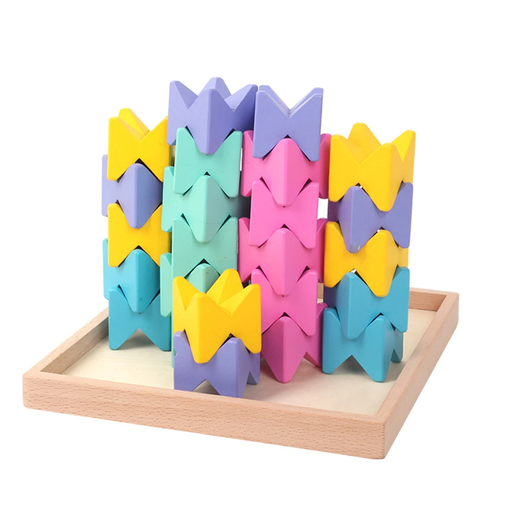 25 шт. детские блоки DIY Набор игрушек деревянные гранулированные геометрические Строительные блоки DIY укладка игра Развивающие игрушки для детей подарок