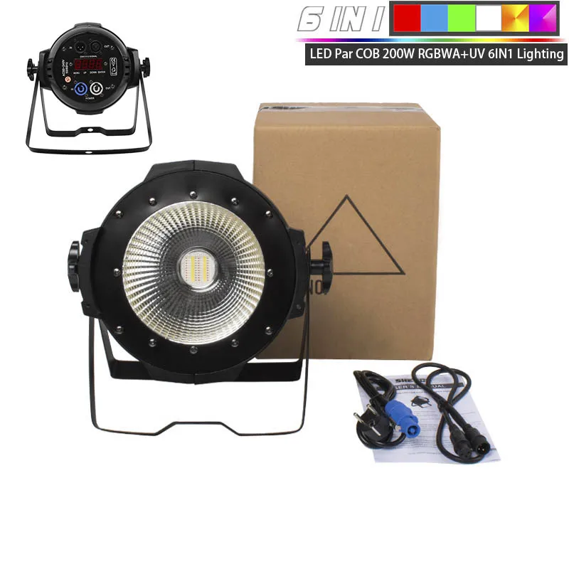 200W COB 6in1 Светодиодный Par 100 Вт/200 Вт COB лампа с дверцами сарая Dmx контроллер сценического освещения для Dj стенда рынка дискотеки церкви/сада эффект освещения - Цвет: 200W COB 6in1