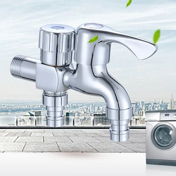 

Rustproof Hardware Copper Home Use Double Hole Wall Mounted Basin Sink Mixer Washing Machine Water Tap Bathroom Kitchen