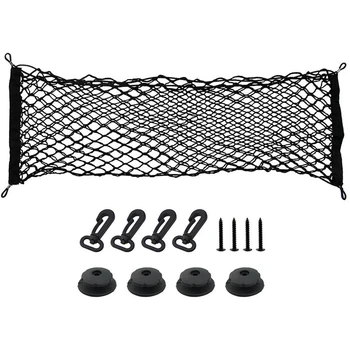 

Adjustable 90x40 CM Universal Envelope Car Trunk Luggage Storage Cargo Net - Universal Stretchable Truck Net with 4 Hooks