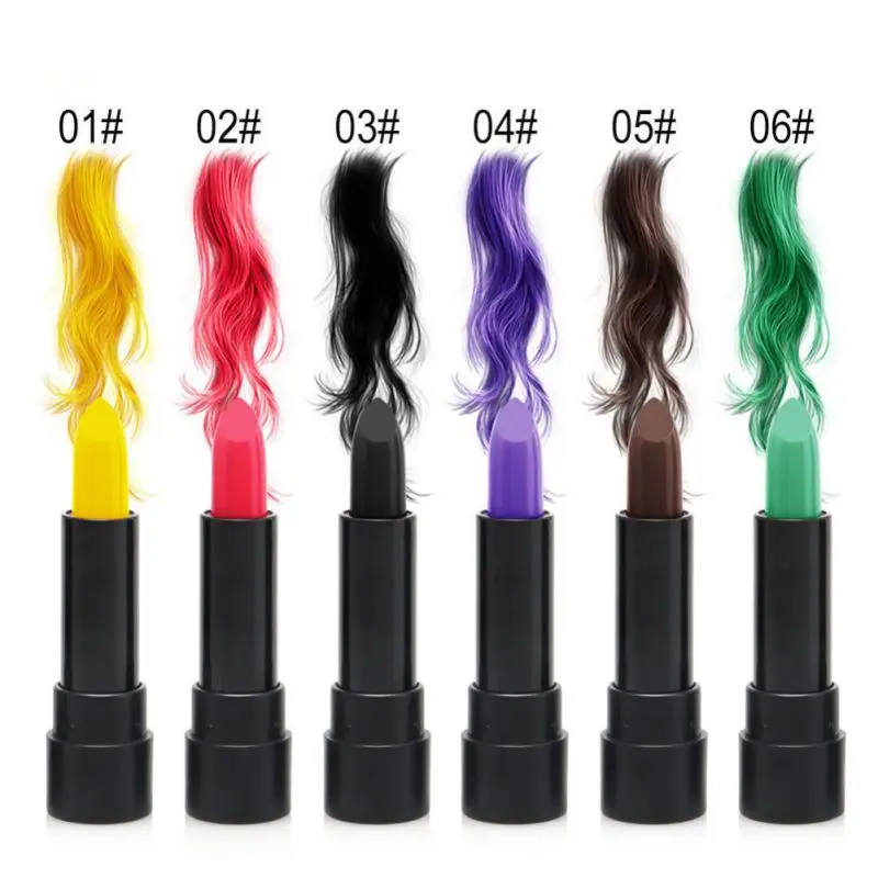 6 цветов, одноразовая краска для волос, мгновенное покрытие серого корня, цвет волос, Модифицированная кремовая палочка, временная краска для волос, 16 г