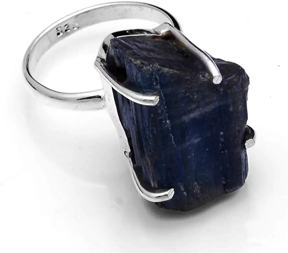 

Genuine Kyanite Rough Ring 925 Sterling Silver, USA Size : 5.75, 2SR509