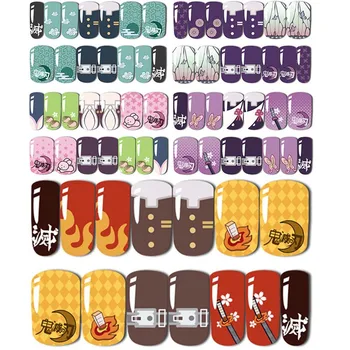 

Cute Self Dhesive Cartoon Demone Slayer Nail Stickers For Nails Art Decoration Manicure Supplies Tool Nail Decals