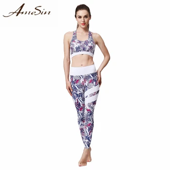 

Sports Bra Leggings Yoga Waistband Leggings Custom Printed Leggings For Women Running Jogging Yoga Clothing Active Wear Suits