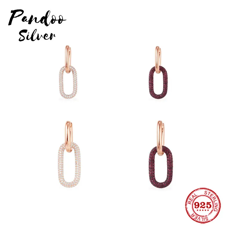 

Fashion Charm Sterling Silver Copy 1:1 Replica,White Chain Burgundy Chain Link Mono Earring Women Monaco Jewelry Gift