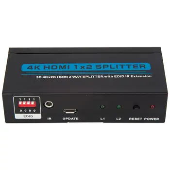 

HDMI 1.4 Splitter 4K 1X2 1080P 1 in 2 HDMI Splitter Switch with IR EDID Support HDCP IR Extender for HDTV DVD