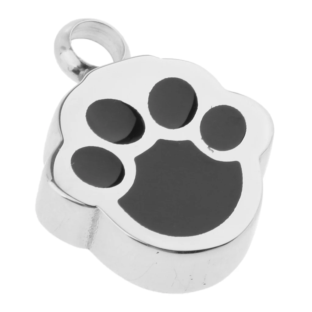 Cute Dog Cat Paw Design Memorial Pendant Keepsake Urn Cremation Ash Holder