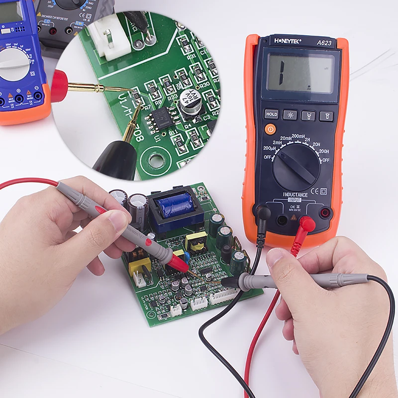 Digital Multimeter Lcr Meter Inductance Meter Tester Set Of Probes Feelers For Tester 200μH-200H Inductances LCR ESR Meter A623 5
