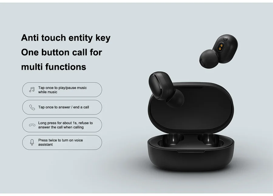 Original New Xiaomi Redmi Airdots 2 TWS Xiaomi Wireless Earphone Bluetooth  5.0 DSP Noise Reduction Tap Control With Mic Handsfree Earbuds 