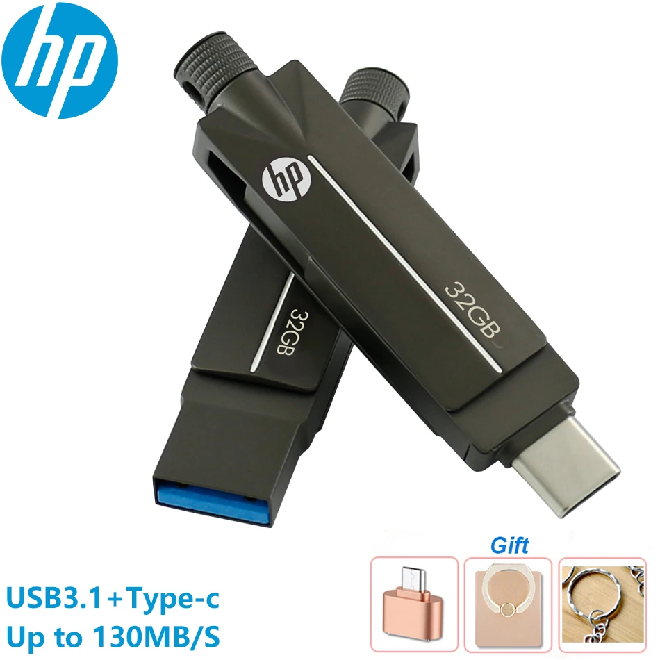 New HP X5200M USB3.1 Type-c OTG USB Flash Drive 128GB 64GB 32GB Pendrive Strap hole for Type-C Device PC Tabet | Компьютеры и офис