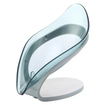

Soap Box Holder Storage Drain Container Punch-free Keep Soap Dry Leaves Shape for Bathroom Kitchen DTT88