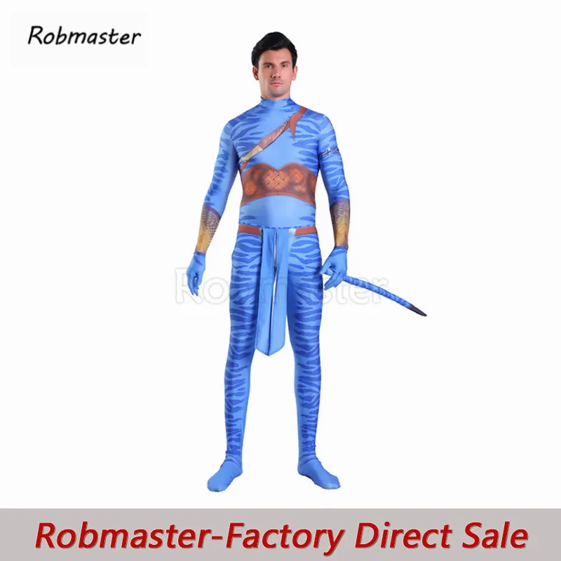 Mens Kids Boys Movie Avatar 2 Jake Sully Costume Cosplay Spandex Zentai Body Tute Battle Suit Costume Di Halloween