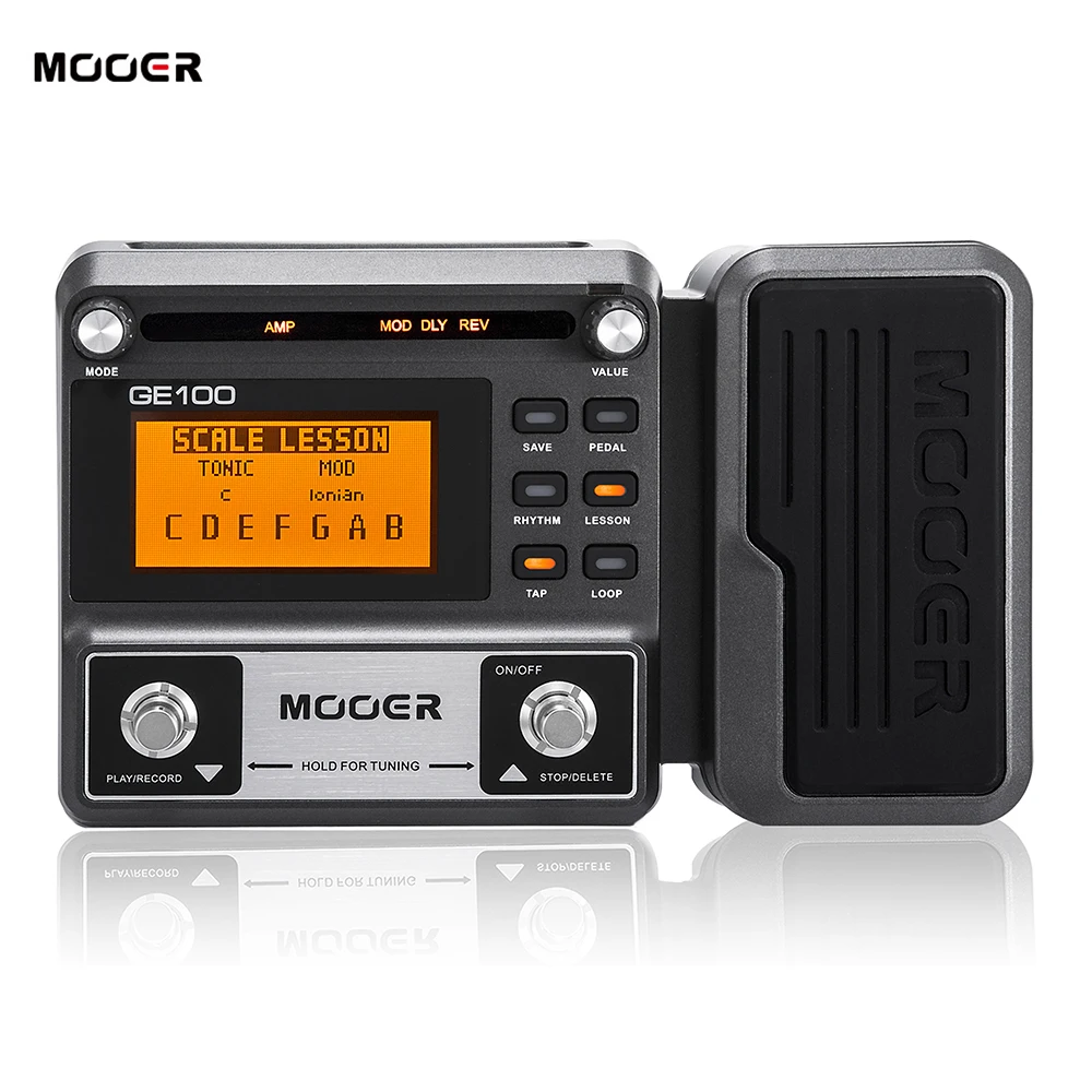 MOOER GE100 Guitar Multi-effects Processor Effect Pedal with large