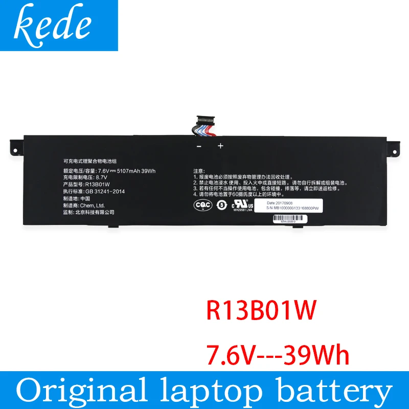 Оригинальный аккумулятор kede R13B01W для ноутбука xiao mi ar 13 3 дюймов серия планшета R13b02W