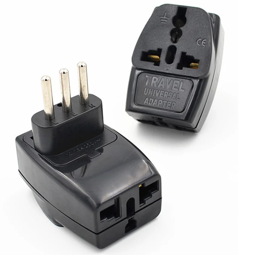 Multifunction Black 10a 250v 3 Pins Ce Certified Italian Standard Connector Au Eu Us Uk To Italy