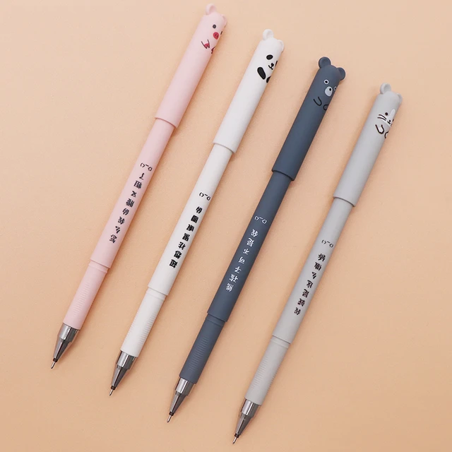 4pcs 0.35mm Mignon Animaux Effaçable Encre De Stylo Gel Stationery  Étudiants Bureau Cadeau : : Fournitures de bureau