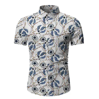 

2020 New Men Hawaiian Shirt Summer Fashion Printed Shirt Hawaiian Holiday Top Formal Men Style Shirt Plus Size #3.23