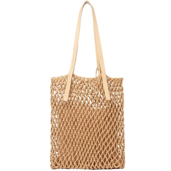

AUAU-Womens Classic Straw Summer Beach Sea Shoulder Bag Handbag Tote