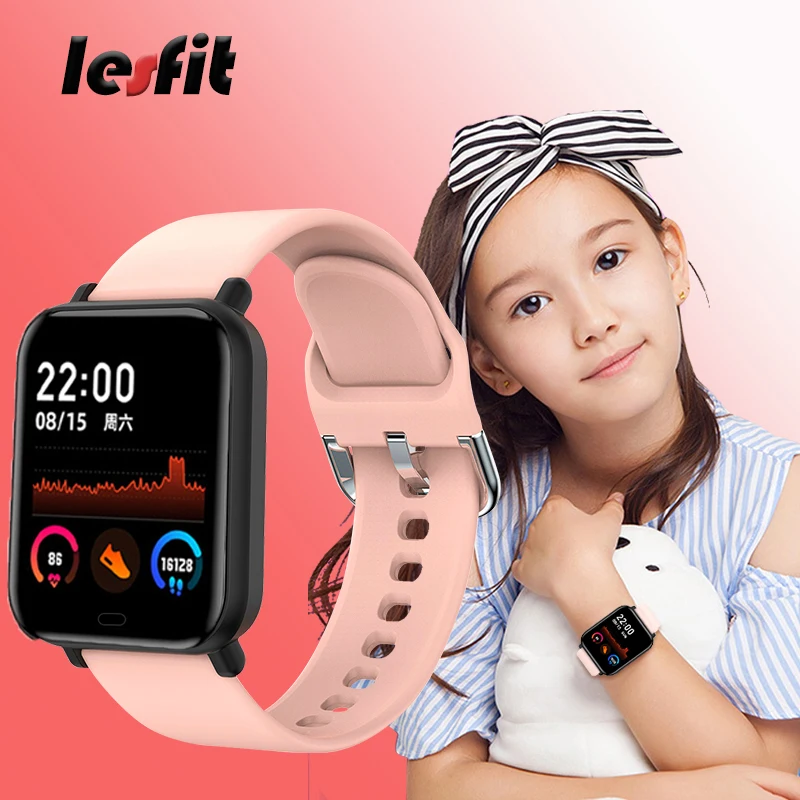 Lesfit Kid Smart Watch Boy Girl Waterproof Smartwatch Smart-watch Sport For Android iOS Electronic Clock Child Age 3-18 Year